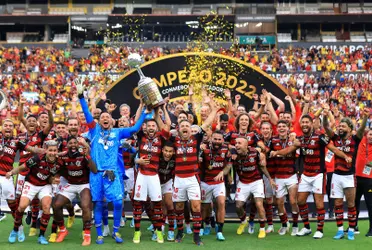 Jogadores do Flamengo comemoram conquista da Libertadores em 2022