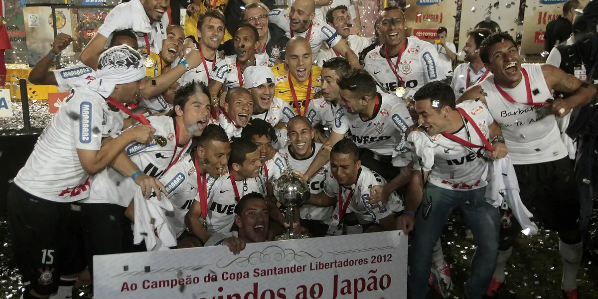 Jogadores comemoram conquista da Libertadores