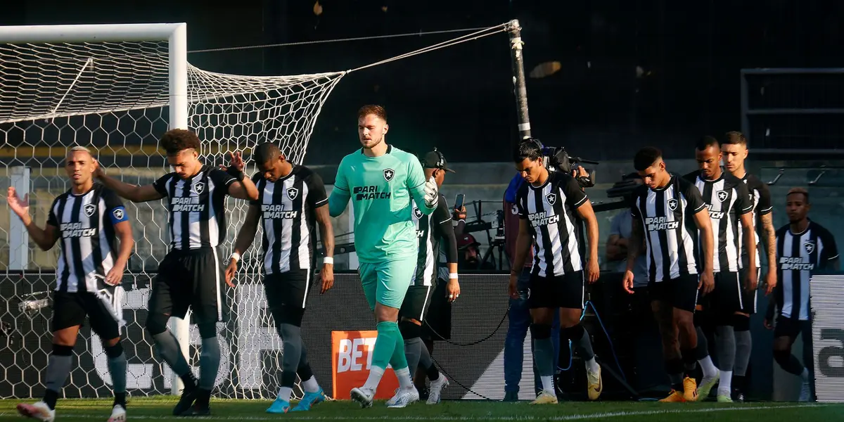 Jogadores do Botafogo entram no gramado