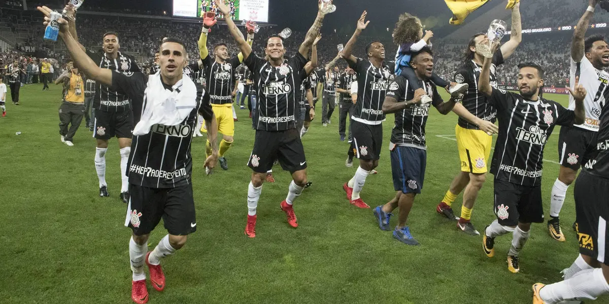 Jogadores do Corinthians comemoram