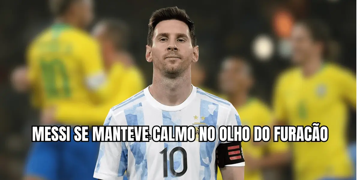 Lionel Messi tentou se manter fora da confusão