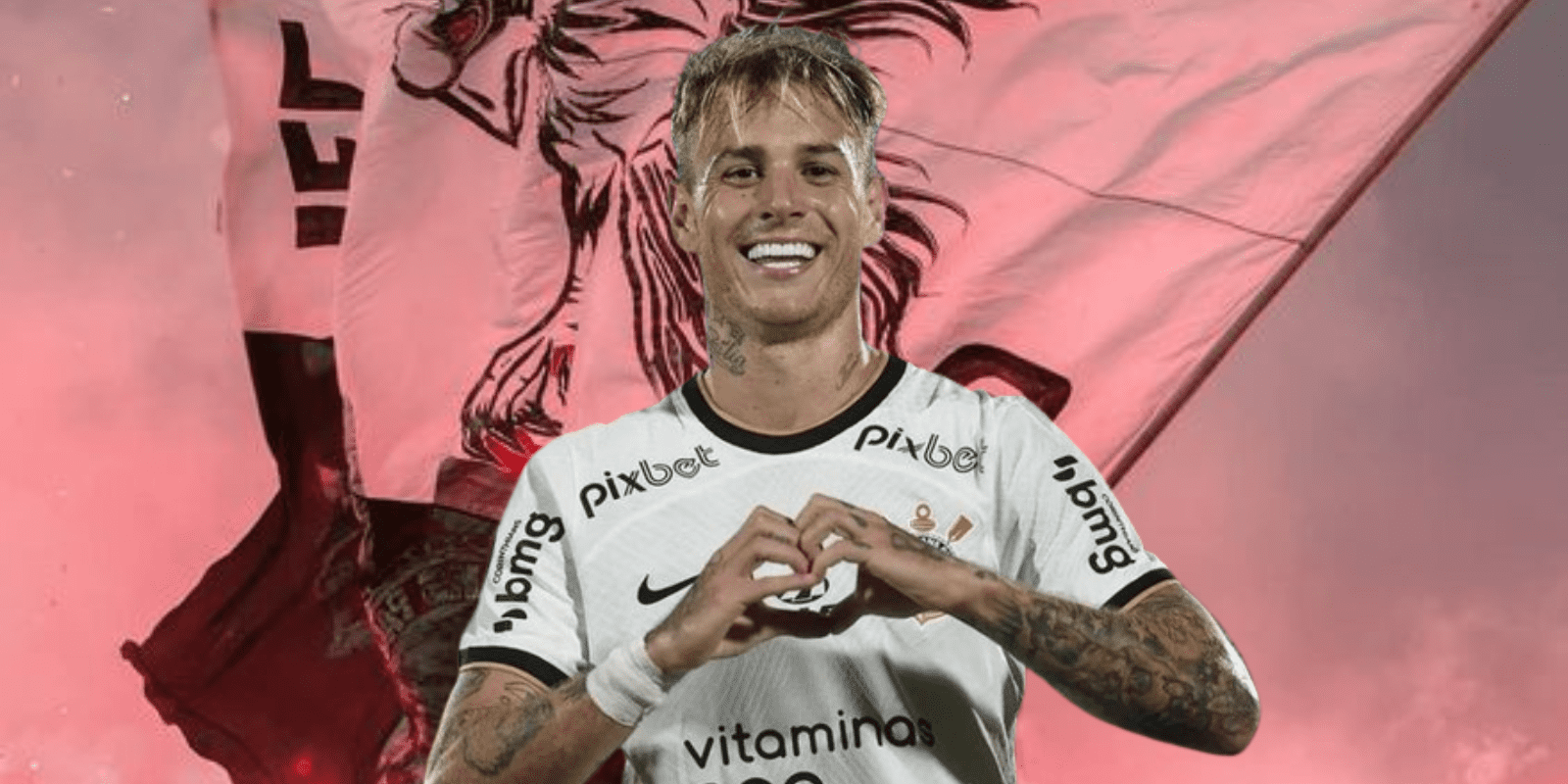 Vestindo a camisa do Corinthians, Roger Guedes manda recado à Fiel Torcida