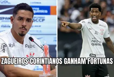 Zagueiros do Corinthians ganham fortunas mensais